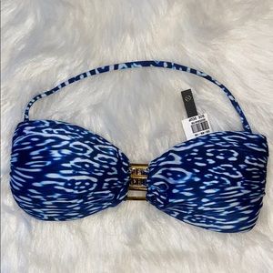 BNWT ViX PaulaHermanny Kai blue bandeau bikini top